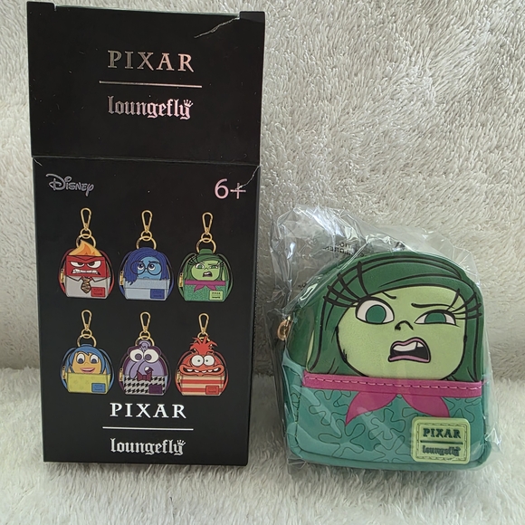 Loungefly Accessories - Inside Out 2 Loungefly Mini Backpack Charm Keychain (Disgust)